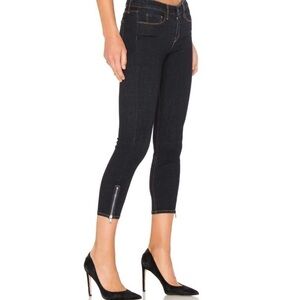 L'AGENCE Emmanuelle Mid Rise Skinny Zip Ankle Jeans Midnight Sz 29